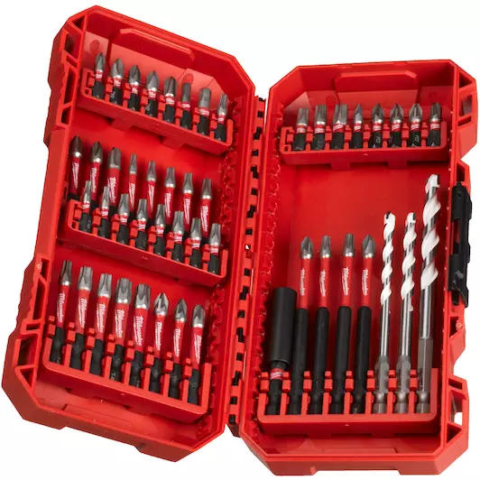 SHOCKWAVE BITSET PACKOUT BOX(32X25MM&8X 50MM&3X90MM&1XBITHOUDER&3X BOREN) REF: 4932492005 MILWAUKEE