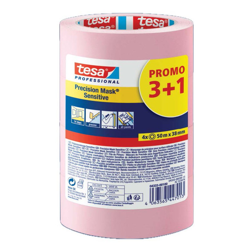 3+1 ROL GRATIS SCHILDERSTAPE 38MMX50M SENSIBLE 4333 REF:04333-00100-03 TESA