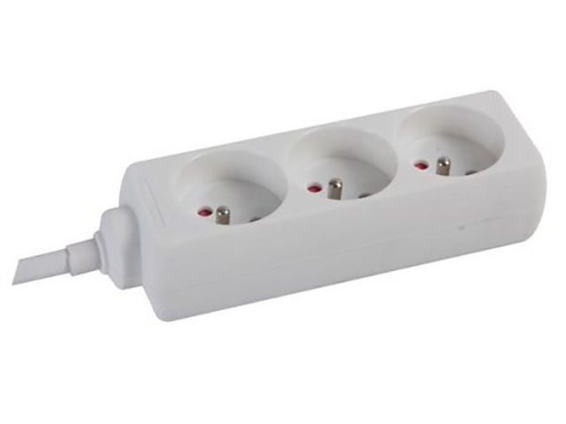 MEERVOUDIGE STOPCONTACT 3X +1.5M WIT(MN-163666) REF:393706 MEDELON