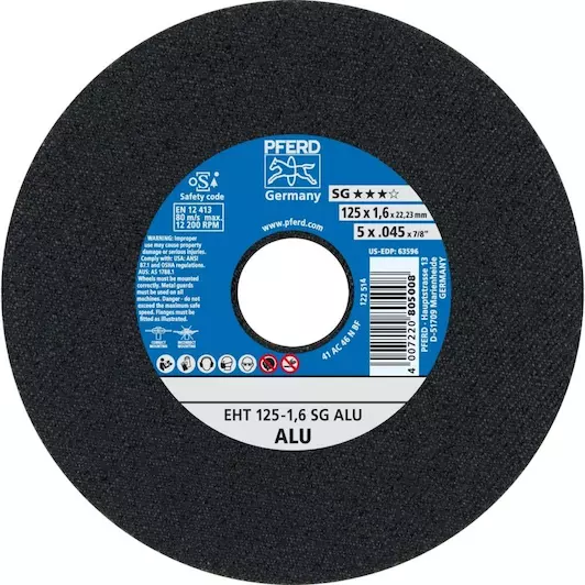 DOORSL.SCHIJF EHT 125-1,6 SG ALU REF:61341225 PFERD