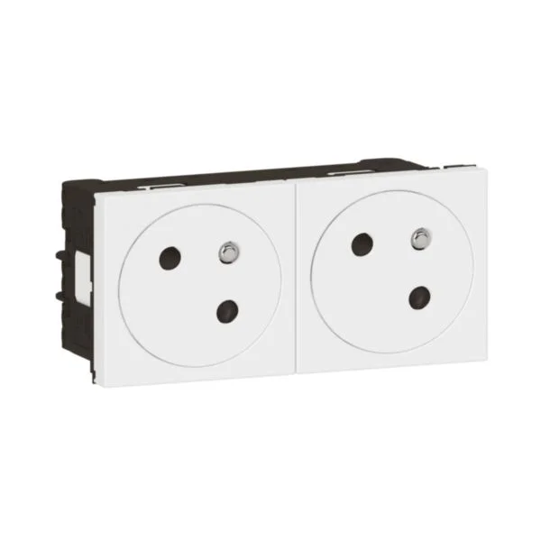 2 STOPCONTACT MOSAIC 45 LINK-2P+A WIT/KLEM 1ST REF:KISMFLE-WML0452-0010 LEGRAND
