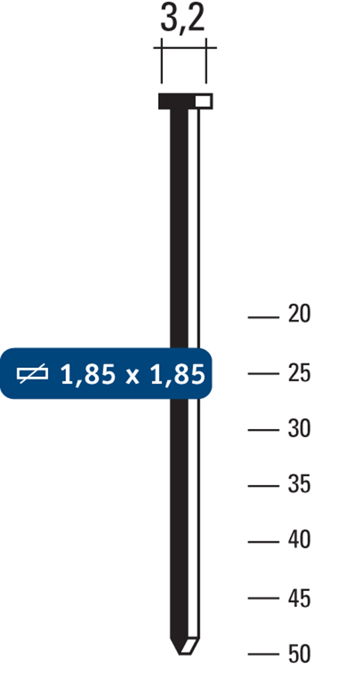 ST1.8x20 BRADS STAAL 6000ST REF:FRST182000 HEWITOO