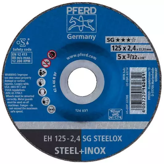 SNIJSCHIJF EH 125-2.4 A46 R SG-INOX REF:61341222 PFERD