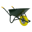 KRUIWAGEN RONDNEUS 90L ZWART + GEEL WIEL RS802-KG