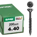 UNIVERSELE SCHROEF 4X40 VERZONKEN MULTIKOP T-STAR PLUS T20 DEELDRAAD BLAX REF:0191040400403 SPAX 