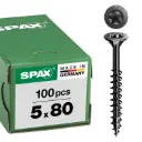 5X80 VERZONKEN MULTIKOP T-STAR PLUS T20 DEELDRAAD BLAX REF:0191040500803 SPAX