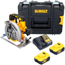 18V XR BRUSHLESS CIRKELZAAG 2X5.0AH IN TSTAK KOFFER REF:DCS570P2-QW DEWALT