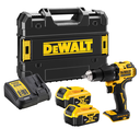 18V XR BL COMPACTE SCHROEF-/KLOPBOORMACHINE 2X 5,0AH IN TSTAK REF:DCD709P2T-QW DEWALT