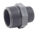 VERLOOP DUBBELNIPPEL M/M PVC LB DONKERGRIJS 1"*3/4" REF:1R.NR2.32C.02 SCALA