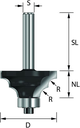 DUBBELRADIUSFREES HW (HM R4) MET KOGELLAGER